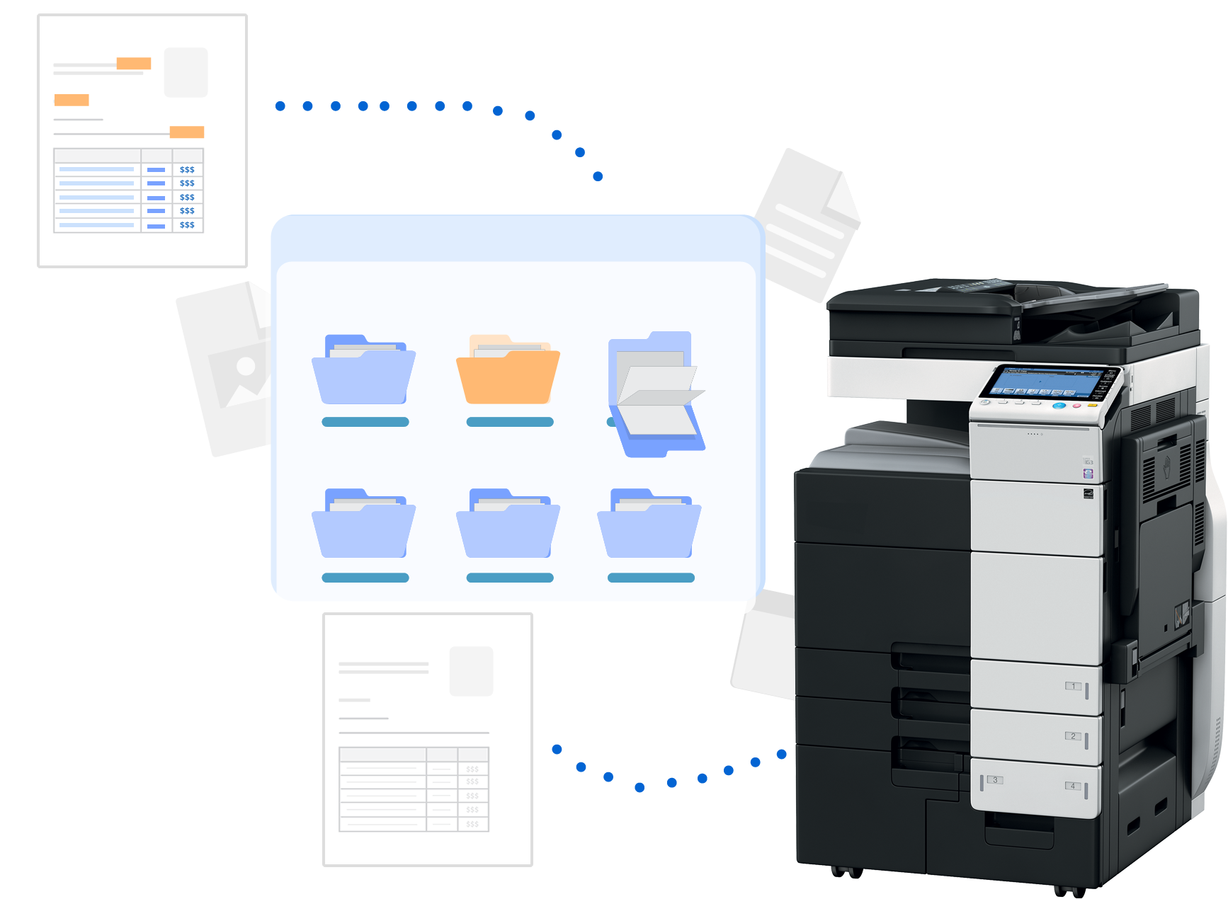 Document archiving in with scanner device